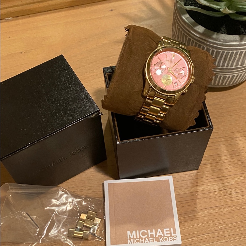 Michael Kors Gold Watch with Pink Face